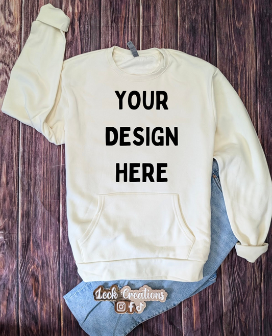 Custom Design Next Level Crewneck WITH Pocket