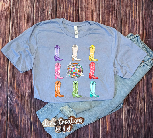 Disco Cowgirl Boots Bella Unisex T-Shirt