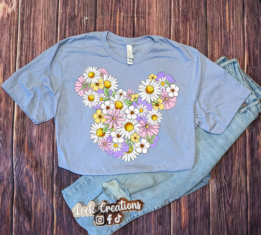Mouse Floral Bella Unisex T-Shirt