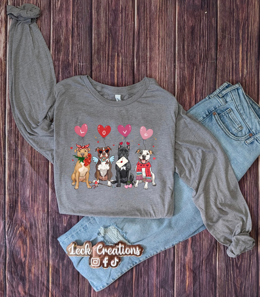 Pittie Love Valentines Bella Long Sleeve 3501
