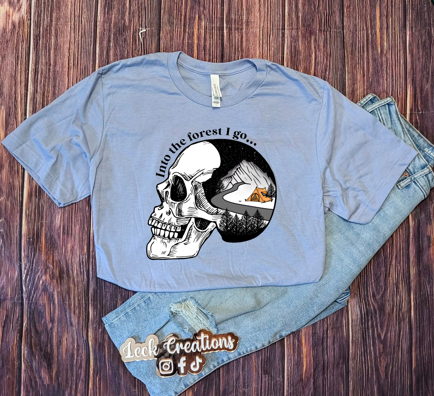 Into the Forest Skull Bella Unisex T-Shirt