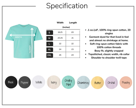 Custom Design Comfort Colors Unisex Boxy Cropped T Shirt