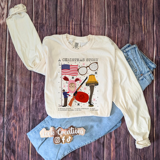 Christmas Story Comfort Colors Unisex Long Sleeve (no pocket)