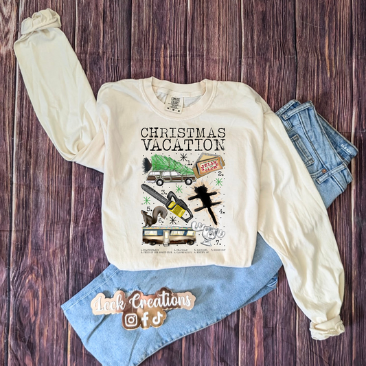 Christmas Vacation Comfort Colors Unisex Long Sleeve (no pocket)
