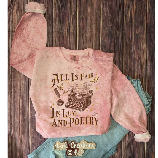 Love and Poetry ColorBlast Comfort Colors Crewneck