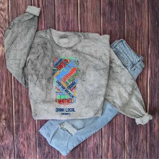 Cincinnati Breweries Drink Local ColorBlast Comfort Colors Crewneck