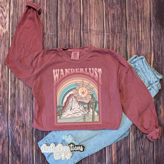 Wanderlust Comfort Colors Unisex Long Sleeve (no pocket)