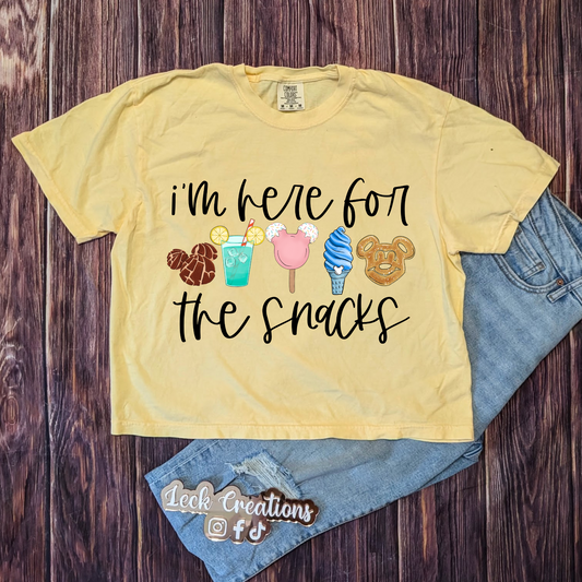 Here for the Snacks Comfort Colors Unisex Boxy Cropped T Shirt