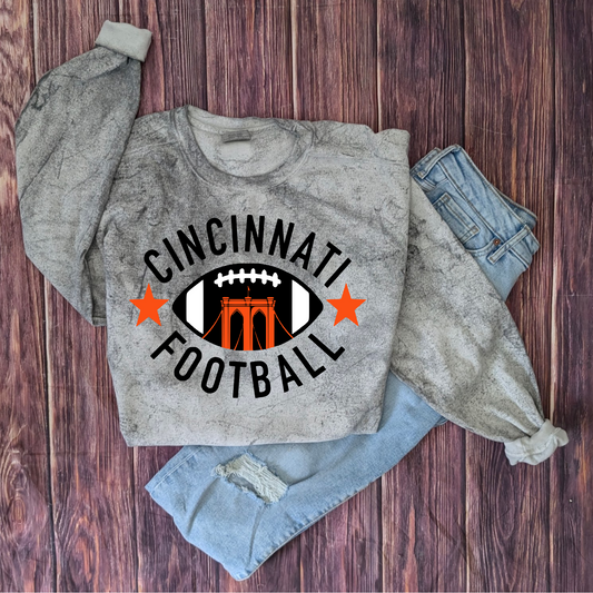 Cincinnati Football ColorBlast Comfort Colors Crewneck