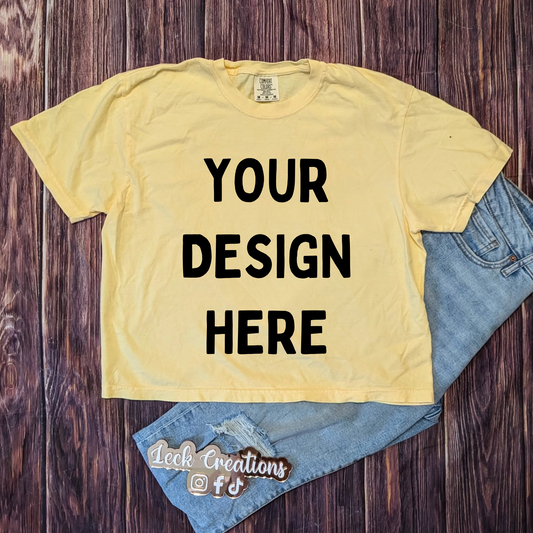 Custom Design Comfort Colors Unisex Boxy Cropped T Shirt