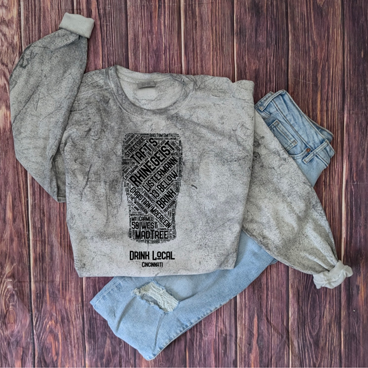 Cincinnati Breweries Drink Local ColorBlast Comfort Colors Crewneck