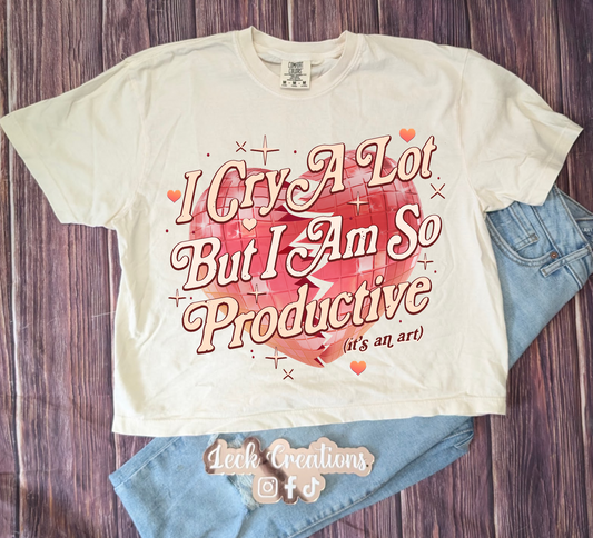 Cry but Productive Comfort Colors Unisex Boxy Cropped T Shirt