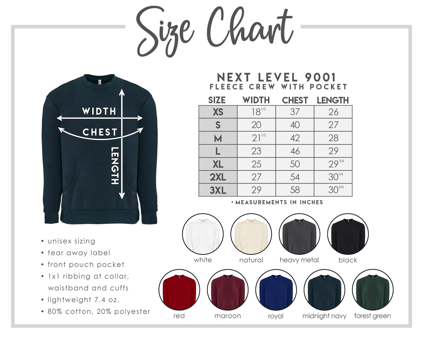 Custom Design Next Level Crewneck WITH Pocket