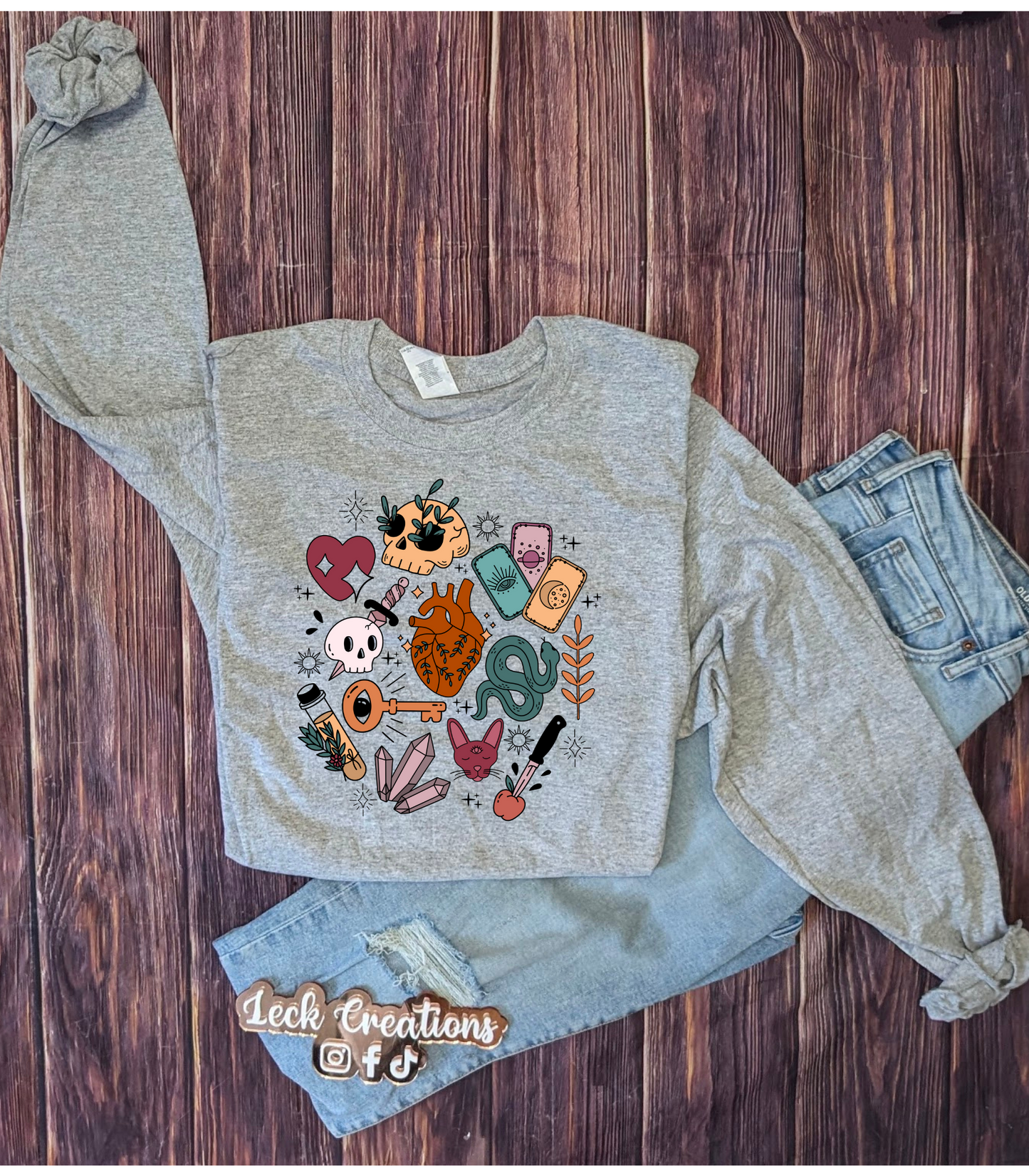 Spooky Halloween Clipart Gildan Long Sleeve 5400