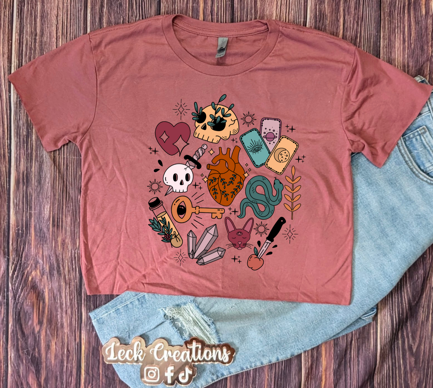 Spooky Halloween Clipart Cropped Next Level T Shirt