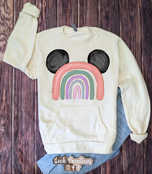 Mouse Rainbow Next Level Crewneck WITH Pocket