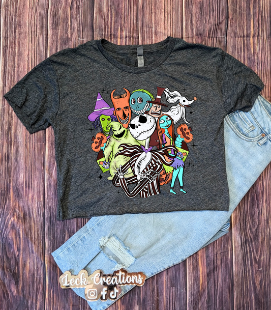 Halloween Collage Cropped Next Level T Shirt