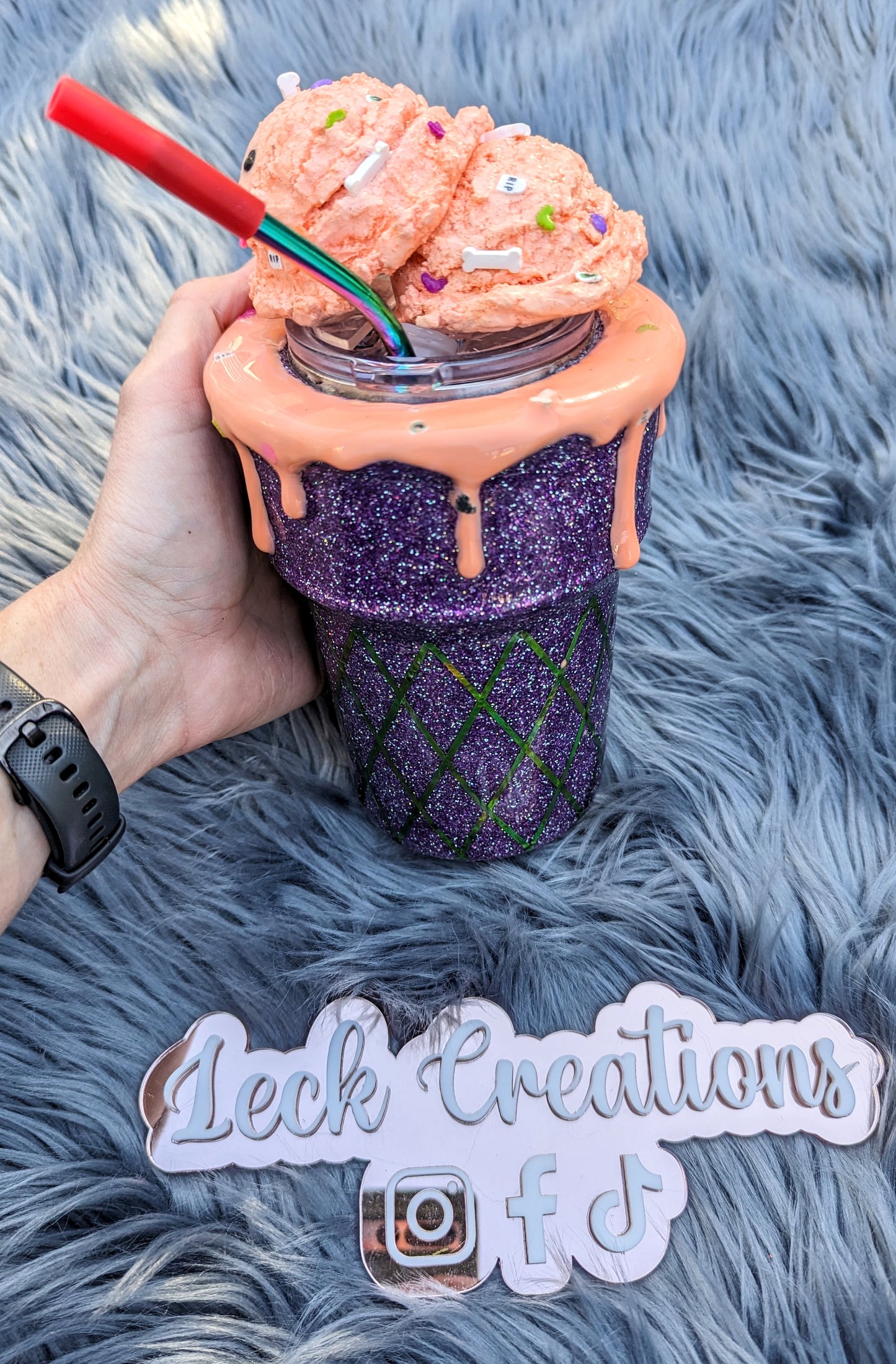RTS 16oz Halloween Ice Cream 3D Tumbler w Topper