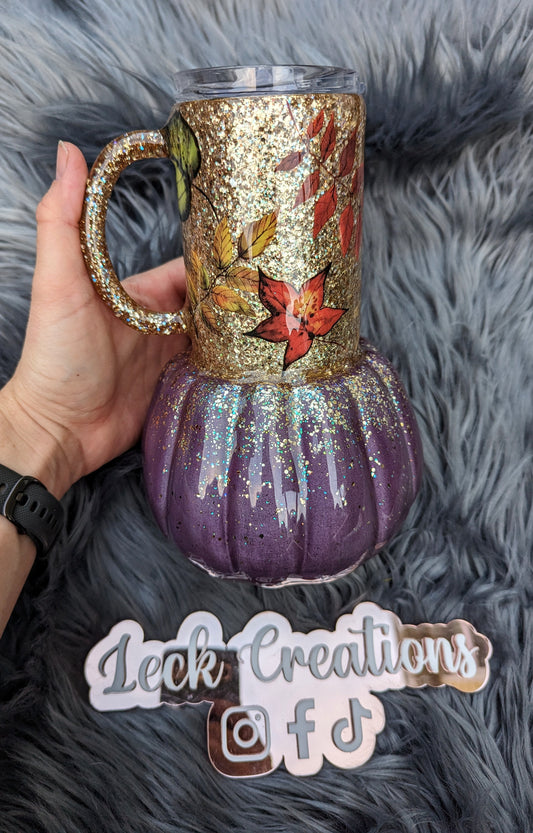 RTS 24oz w Handle Fall Pumpkin 3D Tumbler
