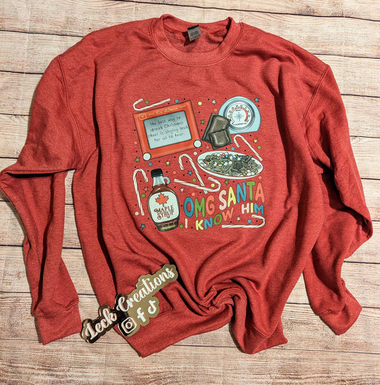 Santa I Know Him Gildan Unisex Crewneck
