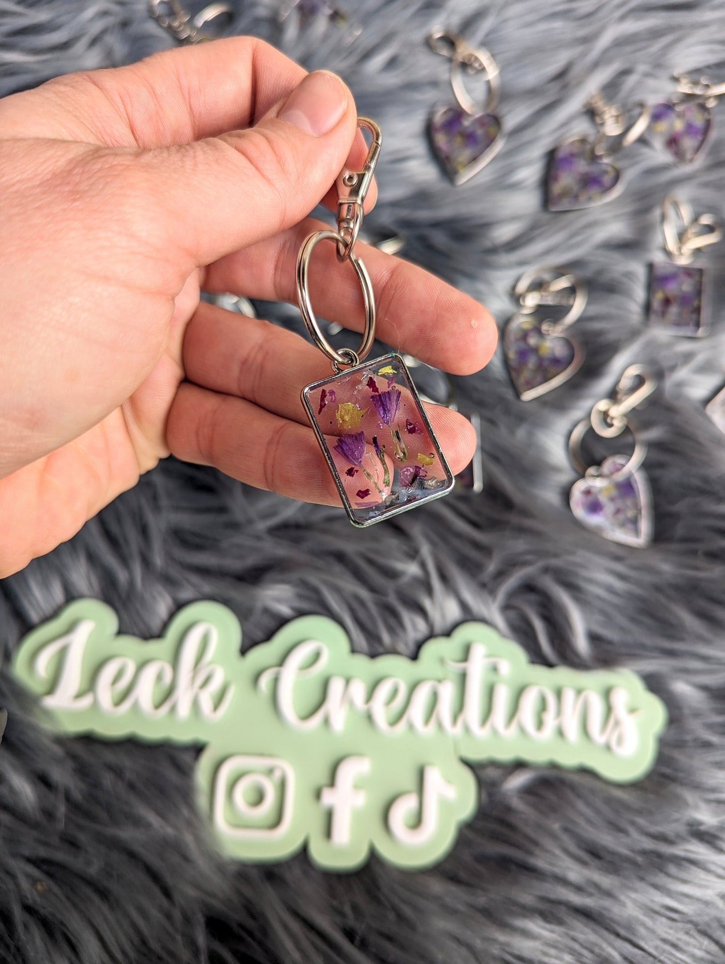 Flower Resin Keychain