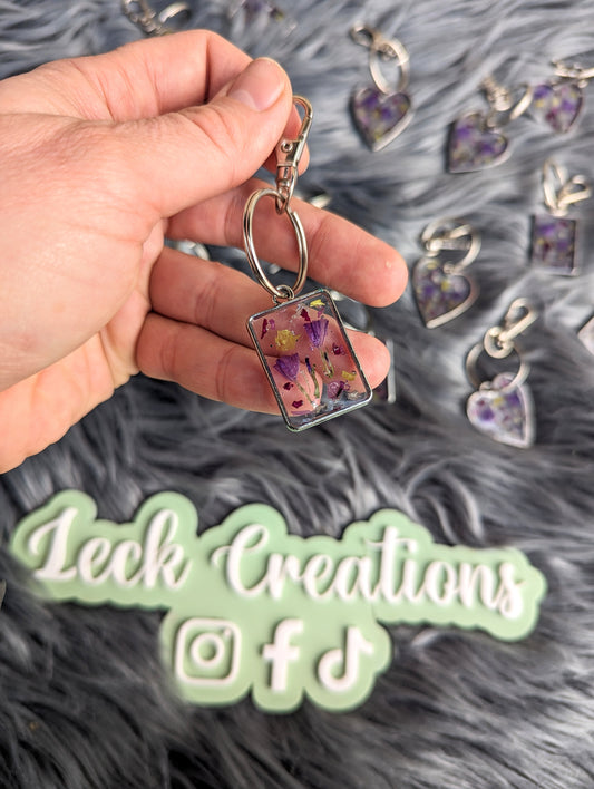 Flower Resin Keychain