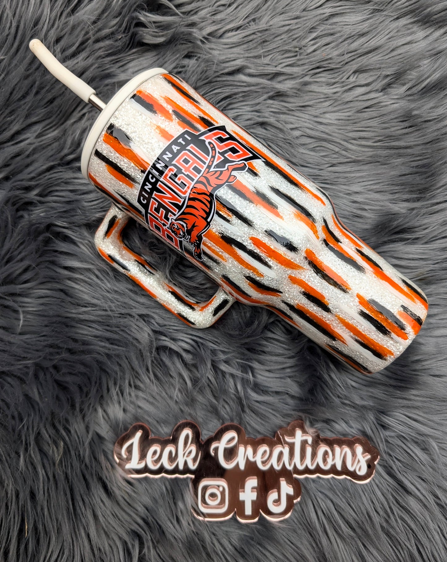 RTS 40oz Abstact Paint Bengals Tumbler