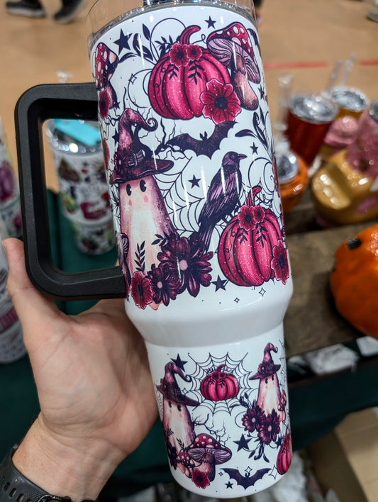 Floral Ghost Sublimation 40oz Tumbler