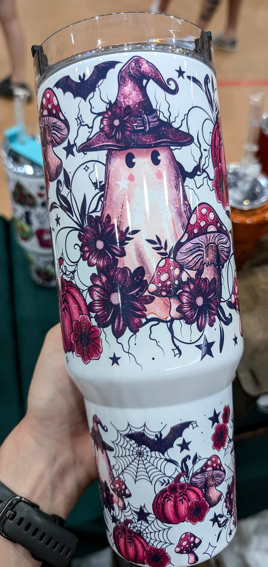 Floral Ghost Sublimation 40oz Tumbler