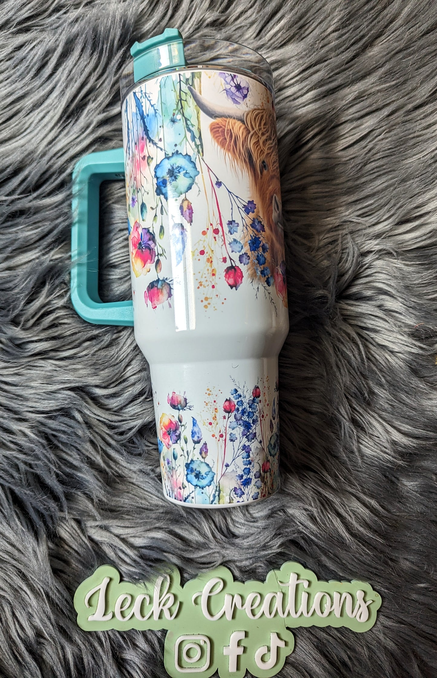 Cow Floral Sublimation 40oz Tumbler