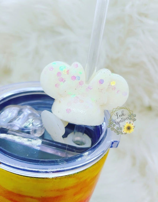 Mouse with Bow Straw Topper