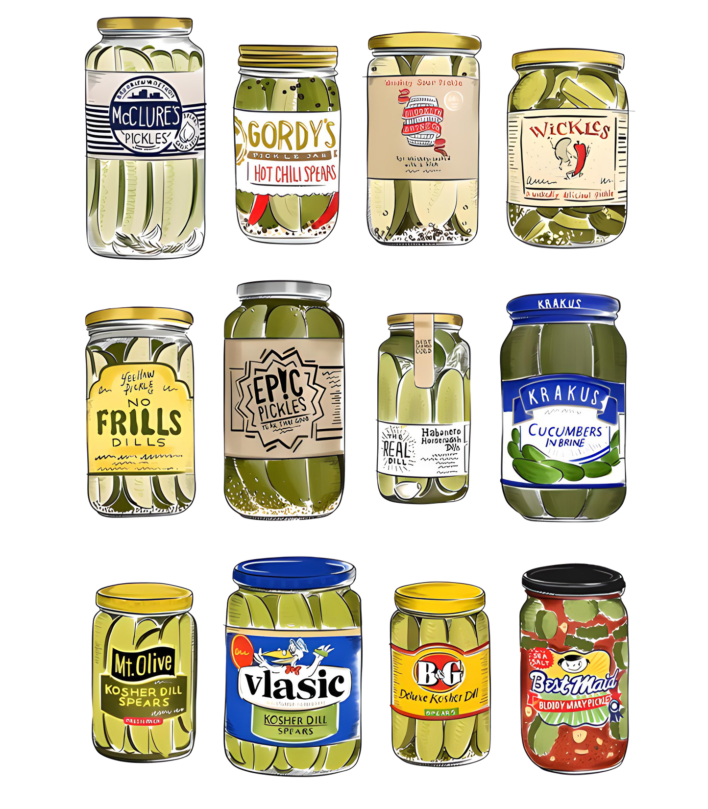 Pickles (multiple options) Gildan Unisex Crewneck