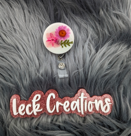 Pressed Flower Badge Reel ATTACHMENT ONLY