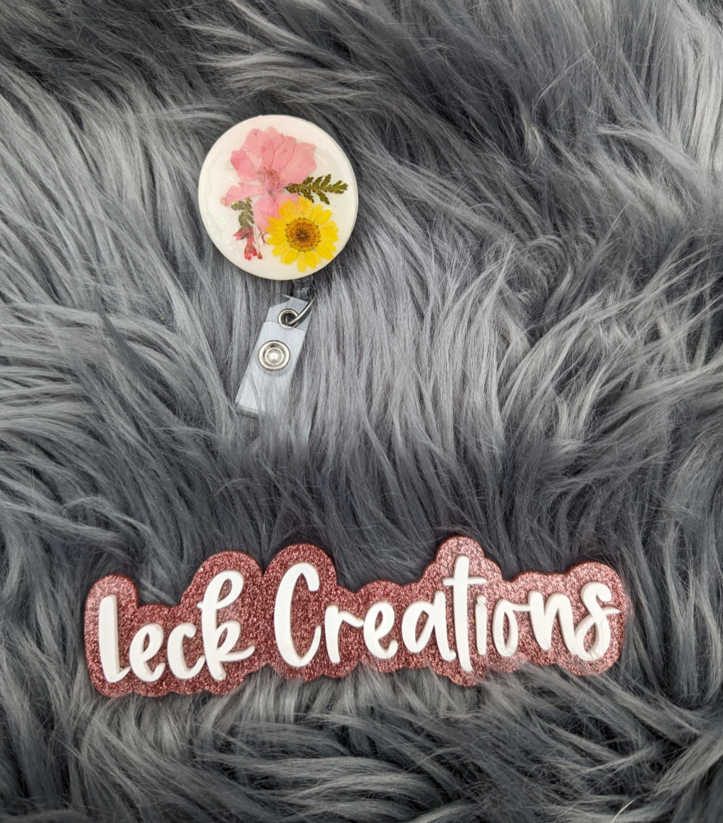 Pressed Flower Badge Reel ATTACHMENT ONLY