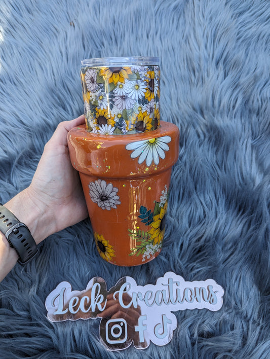 3D Plant Flower Pot Tumbler