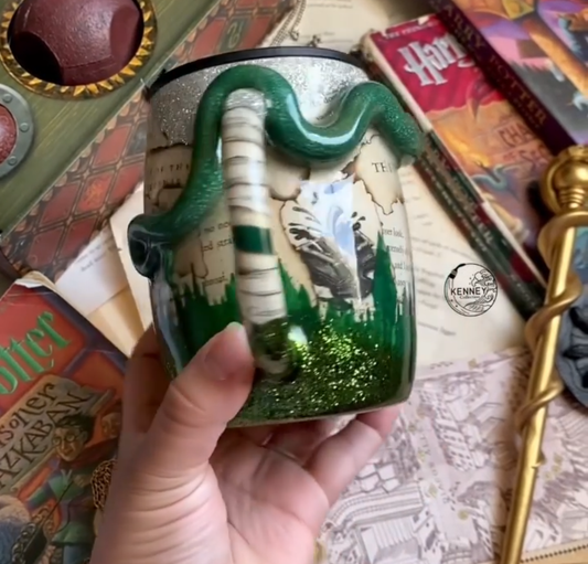 3D Snake Hogwarts Book Page Tumbler
