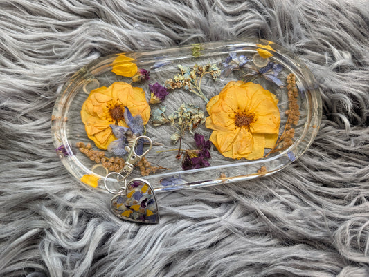 Wedding Funeral Flower Resin Jewelry Dish