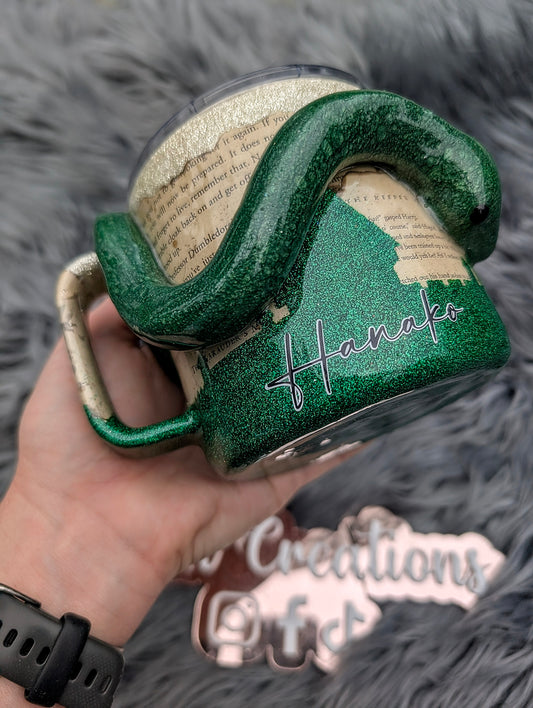 3D Snake Hogwarts Book Page Tumbler
