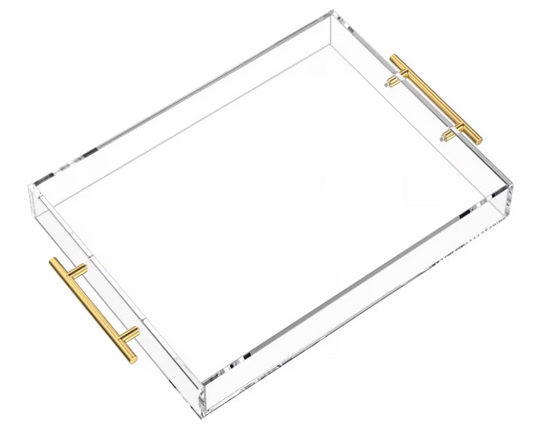 Custom Casted Flowers Clear Acrylic Tray