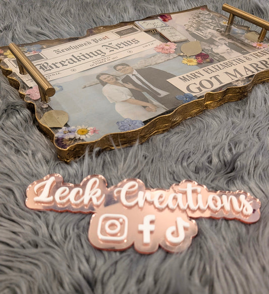 Custom Casted Flowers X Large Wavy Edges Serving Tray