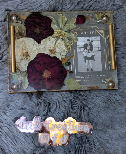 Custom Casted Flowers Large Serving Tray