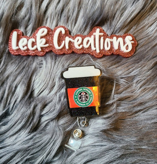 Coffee Cup Scrubs Badge Reel ATTACHMENT ONLY