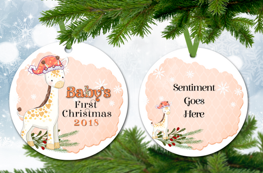 Baby's First Christmas Giraffe 2 Ornament