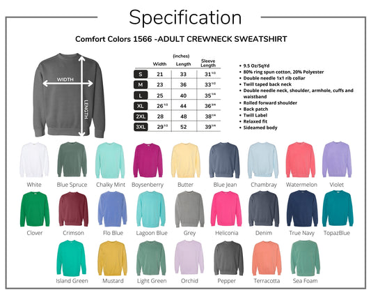 Custom Comfort Colors Crewneck