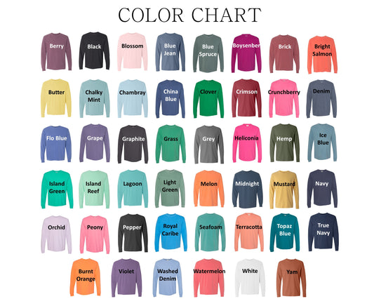 Coffee and Christmas Cheer Comfort Colors Unisex Long Sleeve (no pocket)