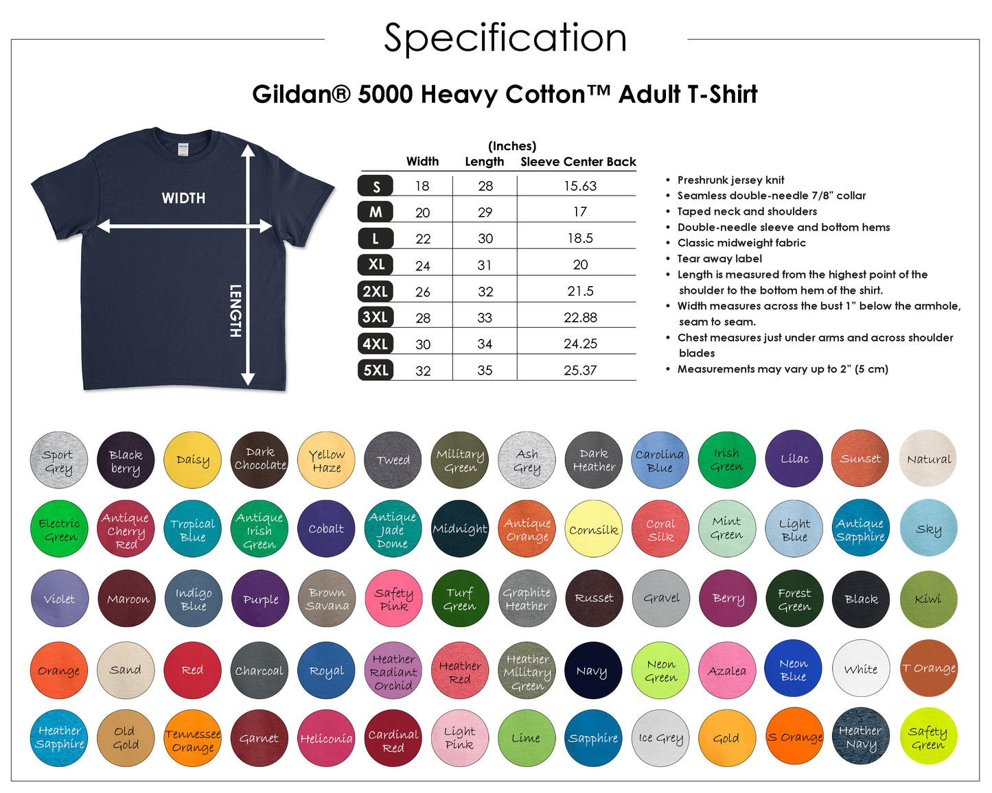 Custom Design Unisex Gildan G500 Cotton T-Shirt