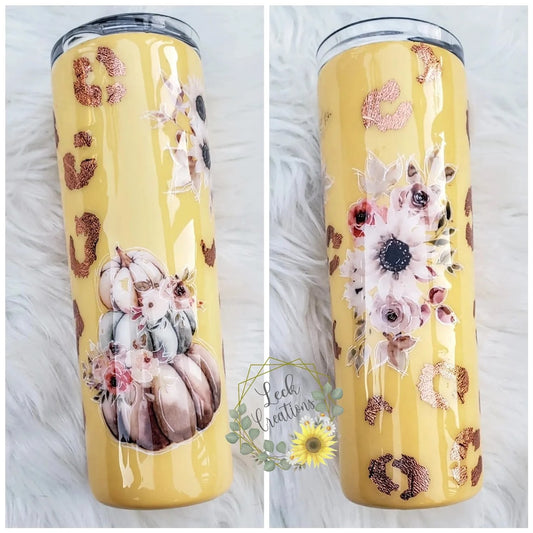 RTS 20oz Skinny Fall Leopard Print Tumbler