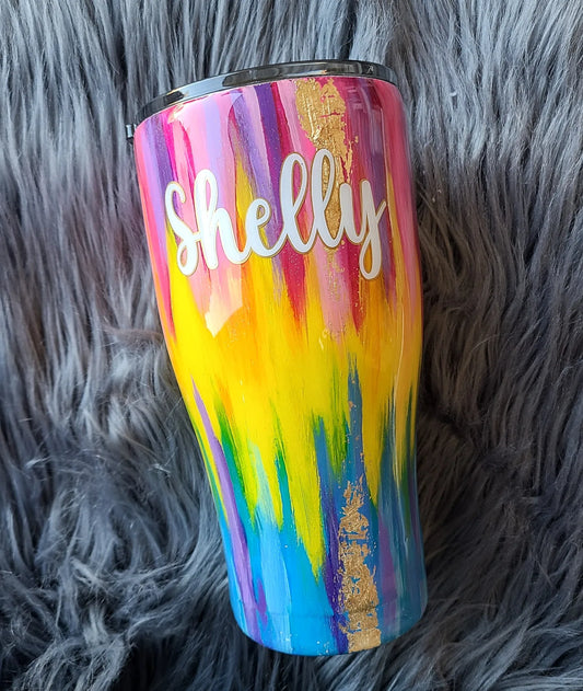 Rainbow Paint Tumbler