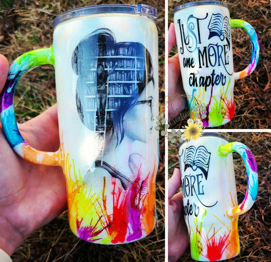 Custom Just One More Chapter Ink Splatter Tumbler