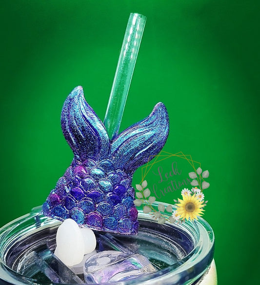 3D Mermaid Tail Straw Topper